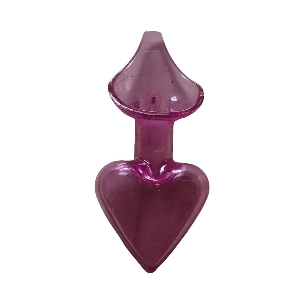 Purple Lucite Heart Aqua Brooch Pin